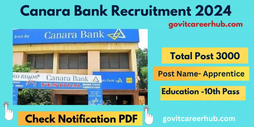Canara Bank Recruitment 2024 Apply Online