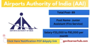 Read more about the article AAI Junior Assistant (Fire Service) Recruitment 2025 Now updated