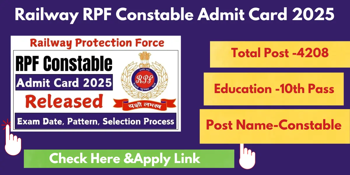 Read more about the article Railway RPF Constable Admit Card 2025