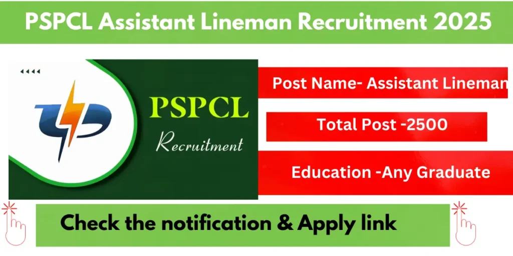 PSPCL Assistant Lineman Recruitment 2025