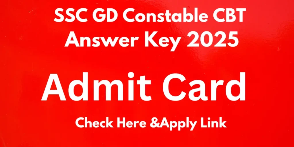 SSC GD Constable CBT Answer Key 2025