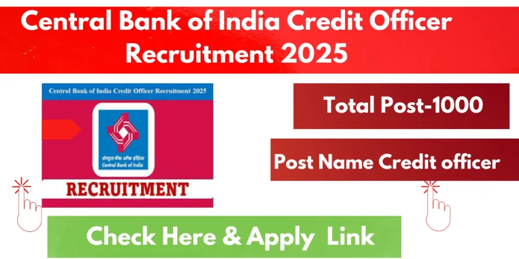 Central Bank of India Credit Officer Recruitment 2025