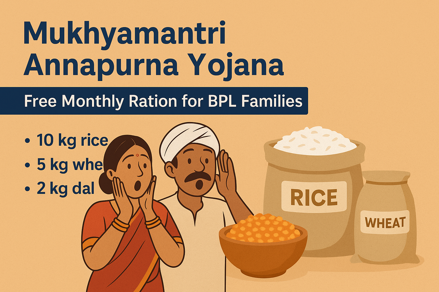 You are currently viewing Mukhyamantri Annapurna Yojana 2025 – Free Monthly Ration for BPL Families