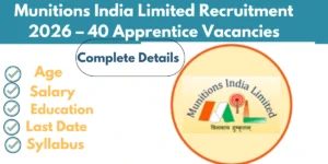 Munitions India Limited Recruitment 2026 – 40 Apprentice Vacancies Announced
