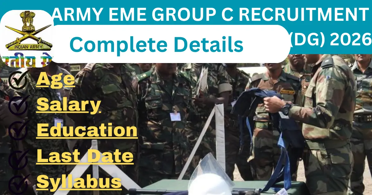 You are currently viewing Army EME Group C Recruitment 2026 – Apply Offline for Tradesman, LDC, MTS, Mechanic & Other Posts