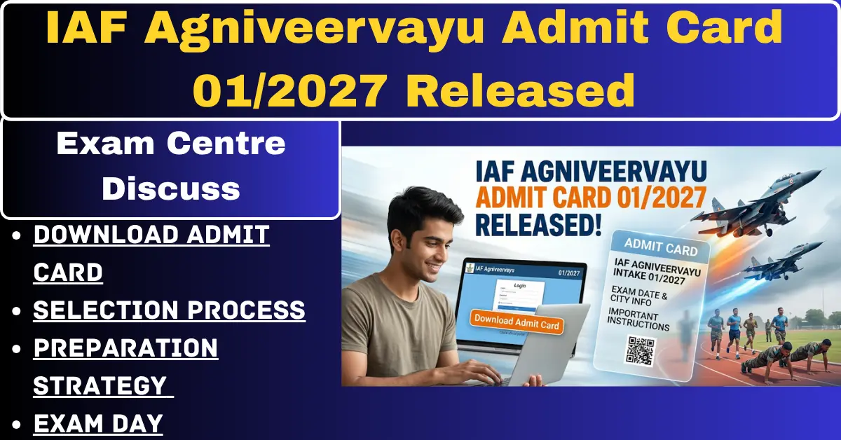 You are currently viewing IAF Agniveervayu Admit Card 01/2027 Released – What You Must Check Before Exam Day