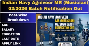 Indian Navy Agniveer MR (Musician) 02/2026 Batch Notification Out