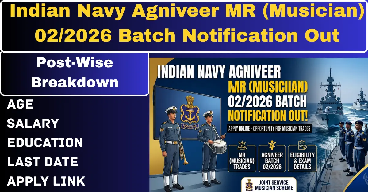 You are currently viewing Indian Navy Agniveer MR (Musician) 02/2026 Batch Notification Out – Full Reality Check Before You Apply