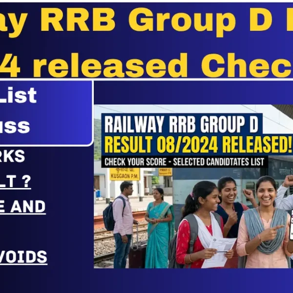 Railway RRB Group D Result 08/2024 released