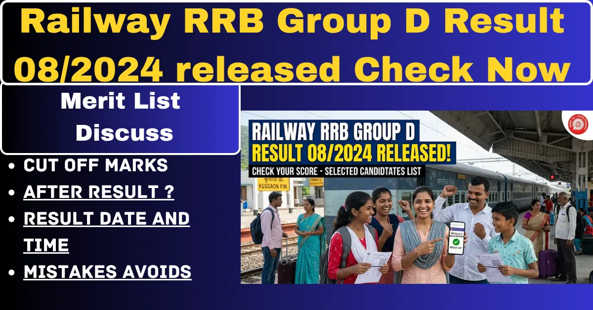 You are currently viewing Railway RRB Group D Result 08/2024 Released Check Now – Merit List, Cut-Off & What You Should Do Next