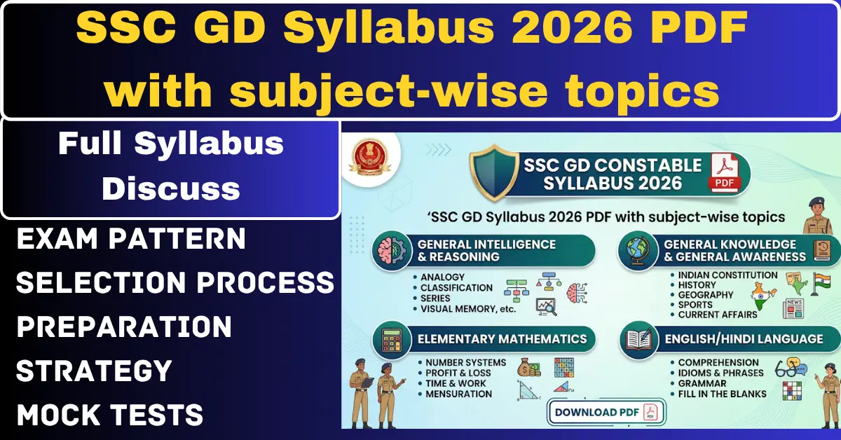 You are currently viewing SSC GD Syllabus 2026 PDF with Subject-Wise Topics — What You Should Actually Study (And What You Can Ignore)