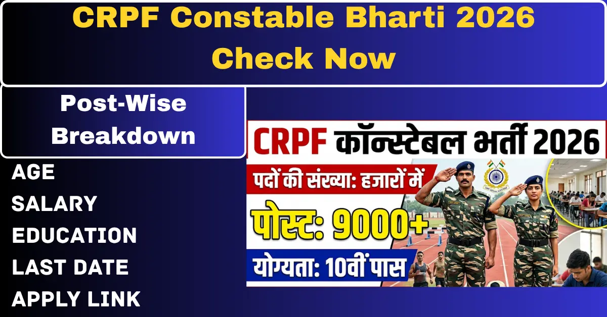 You are currently viewing CRPF Constable Bharti 2026 — 10th Pass Can Get Central Job, But Here’s What Most People Ignore
