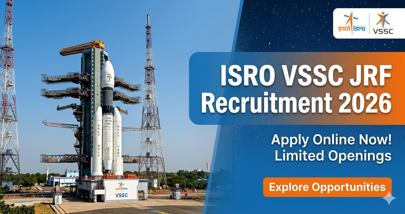You are currently viewing ISRO VSSC JRF Recruitment 2026: Apply Online for 8 Junior Research Fellow Posts (Last Date 5 May)