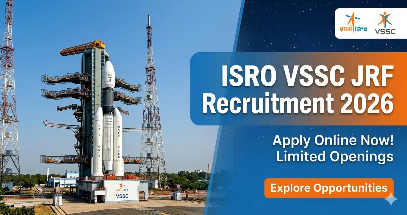 Read more about the article ISRO VSSC JRF Recruitment 2026: Apply Online for 8 Junior Research Fellow Posts (Last Date 5 May)