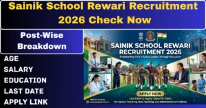 Sainik School Rewari Recruitment 2026