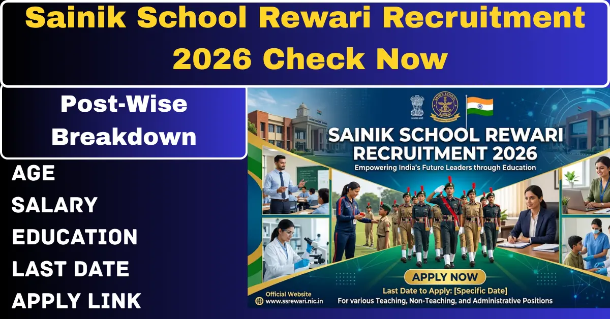You are currently viewing Sainik School Rewari Recruitment 2026 – Real guidance Before You Send the Application