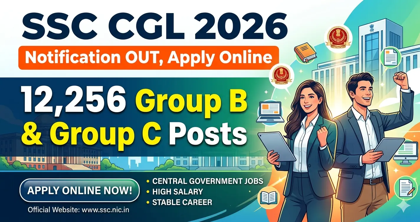You are currently viewing SSC CGL Recruitment 2026: 12,256 Vacancies, Apply Online (21 May – 22 June 2026)