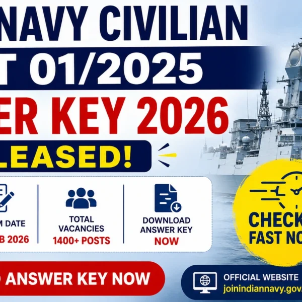 Indian Navy Civilian INCET 01/2025 Answer Key 2026 Released – Download Answer key