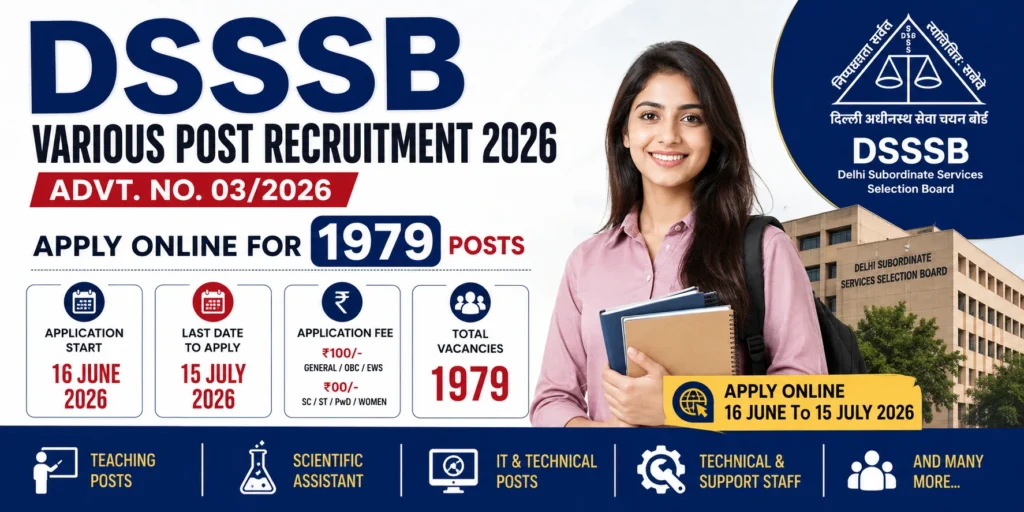 DSSSB Various Post Recruitment 2026