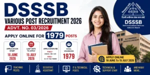 DSSSB Various Post Recruitment 2026