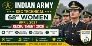 Indian Army SSC Technical 68th Women April 2027 Recruitment 2026: Apply Online for 31 Vacancies Before 06 August